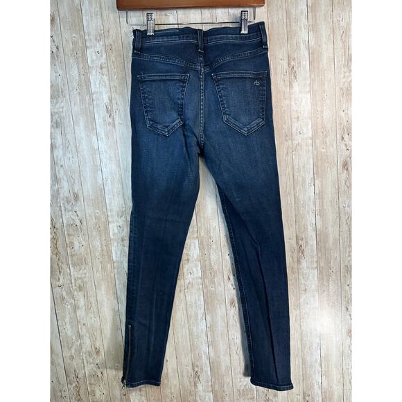 Rag &‎ Bone Skinny Jeans Womens 27 Blue Medium Wash Ankle Zip Slim Stretch Denim - Picture 2 of 11